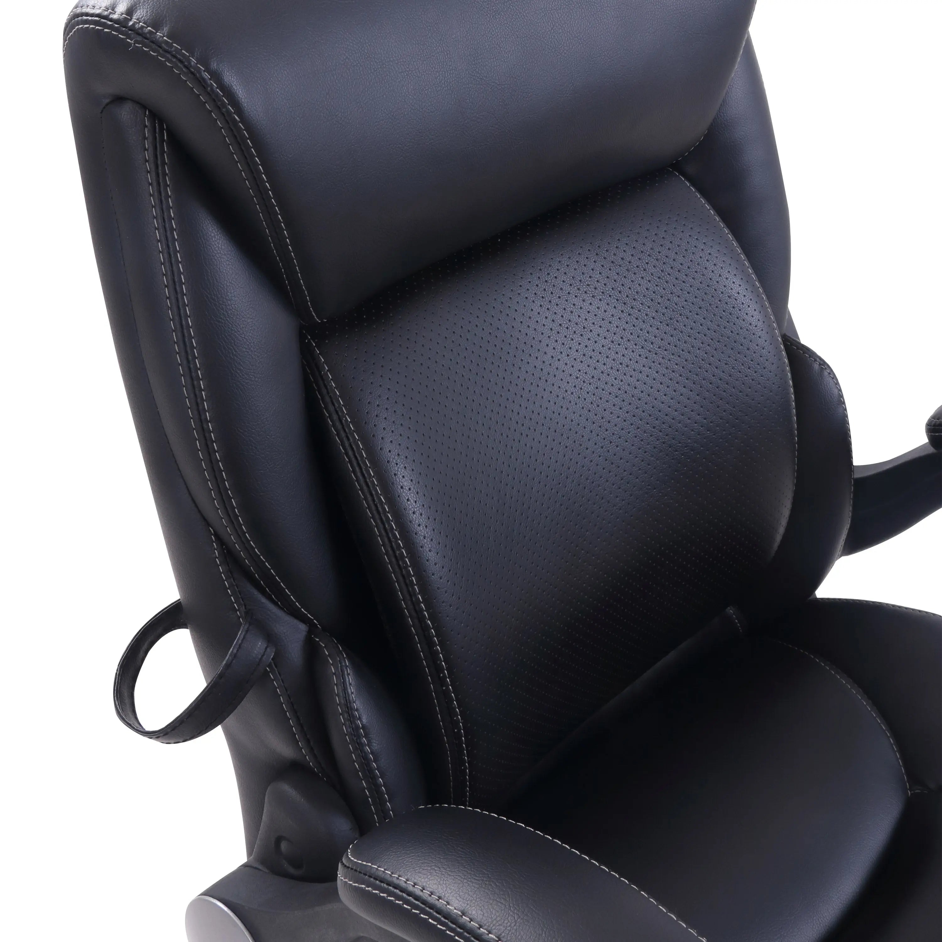 Serta Air Lumbar Bonded Leather Manager Office Chair, Black Hand C Mart