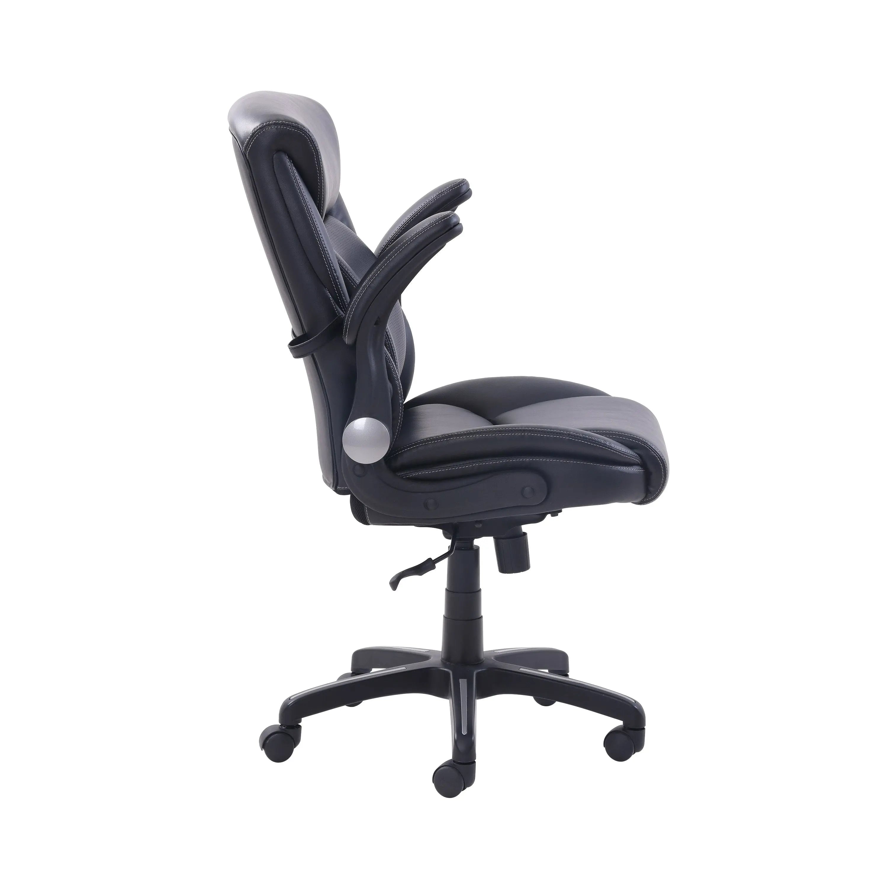 Serta Air Lumbar Bonded Leather Manager Office Chair, Black Hand C Mart