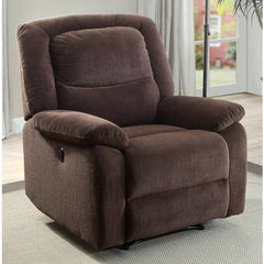 Serta Push-Button Power Recliner with Deep Body Cushions, Brown Fabric Hand C Mart