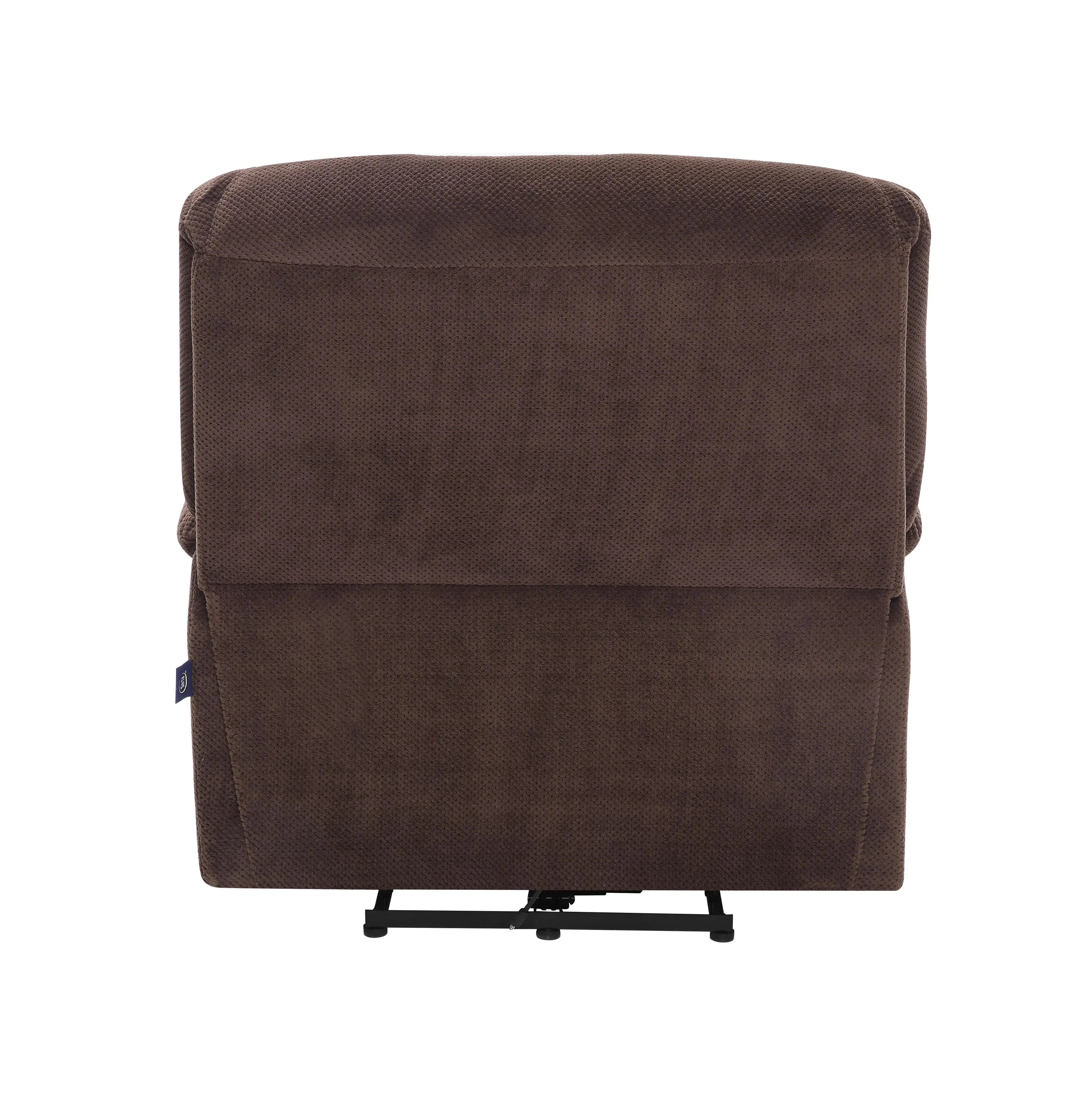 Serta Push-Button Power Recliner with Deep Body Cushions, Brown Fabric Hand C Mart