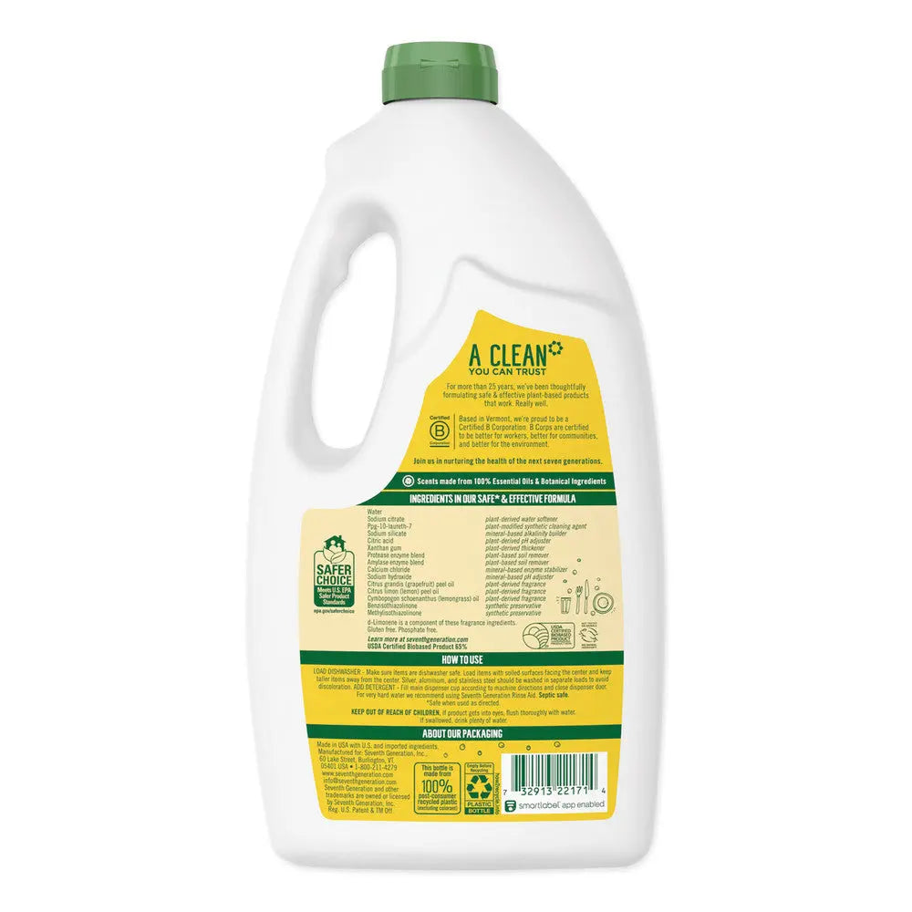 Seventh Generation 22171 42 oz. Automatic Dishwasher Gel - Natural Lemon Scent Hand C Mart