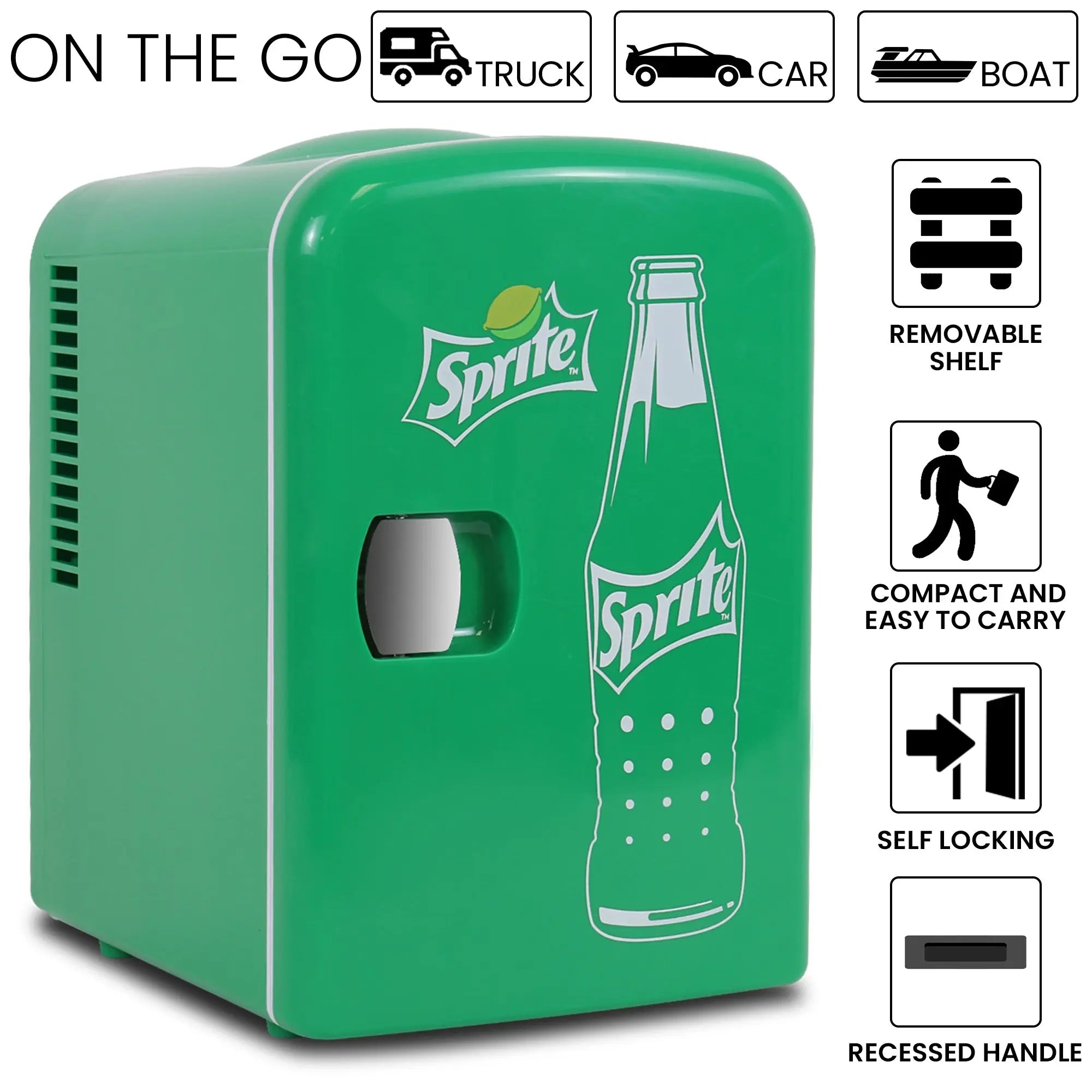 Sprite 6 Can Mini Fridge Portable 4L Mini Cooler Travel Compact Refrigerator Hand C Mart