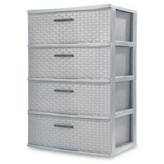 Sterilite 4 Drawer Wide Weave Tower Cement Hand C Mart