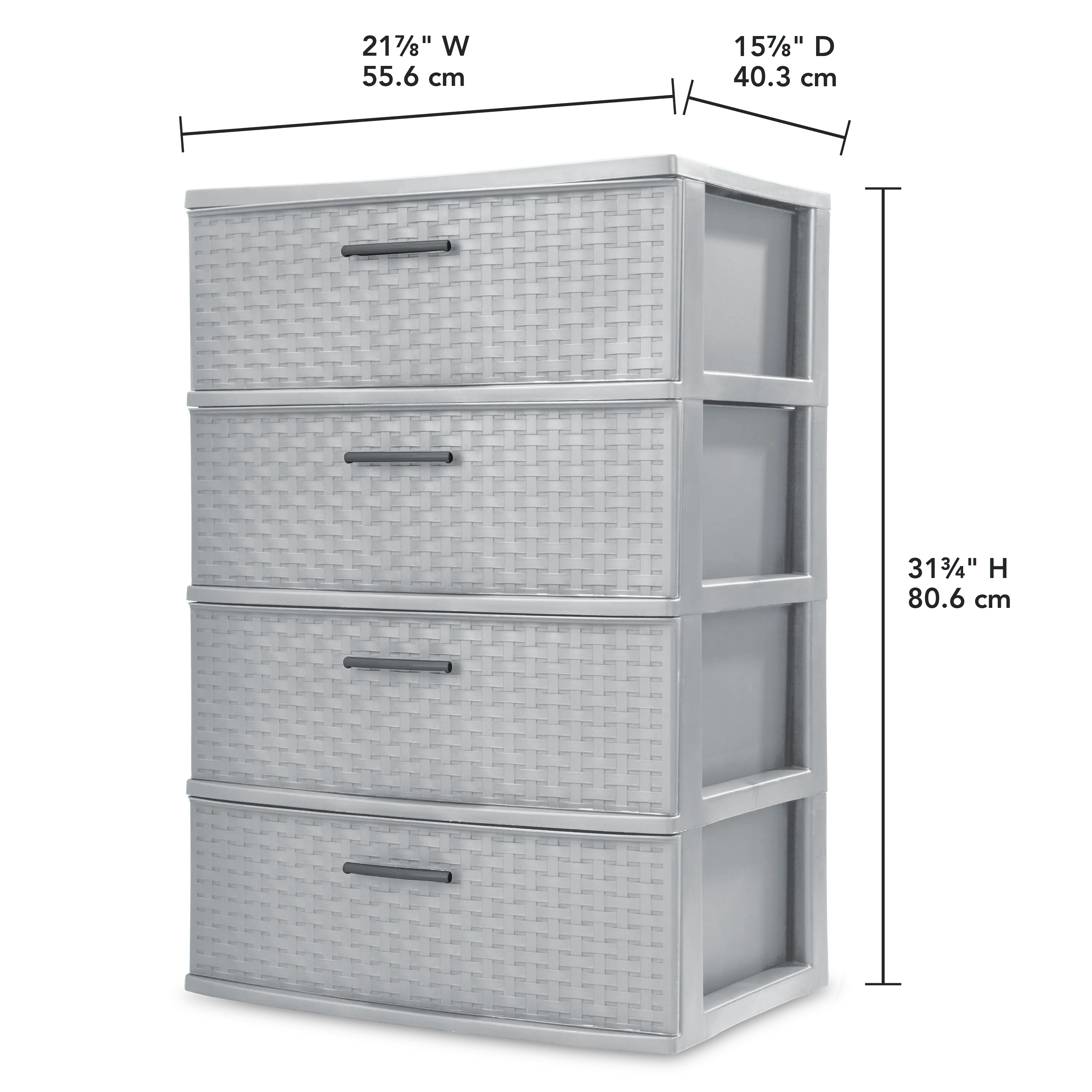 Sterilite 4 Drawer Wide Weave Tower Cement Hand C Mart