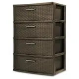 Sterilite 4 Drawer Wide Weave Tower Espresso Hand C Mart