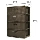 Sterilite 4 Drawer Wide Weave Tower Espresso Hand C Mart