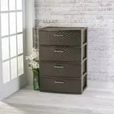 Sterilite 4 Drawer Wide Weave Tower Espresso Hand C Mart