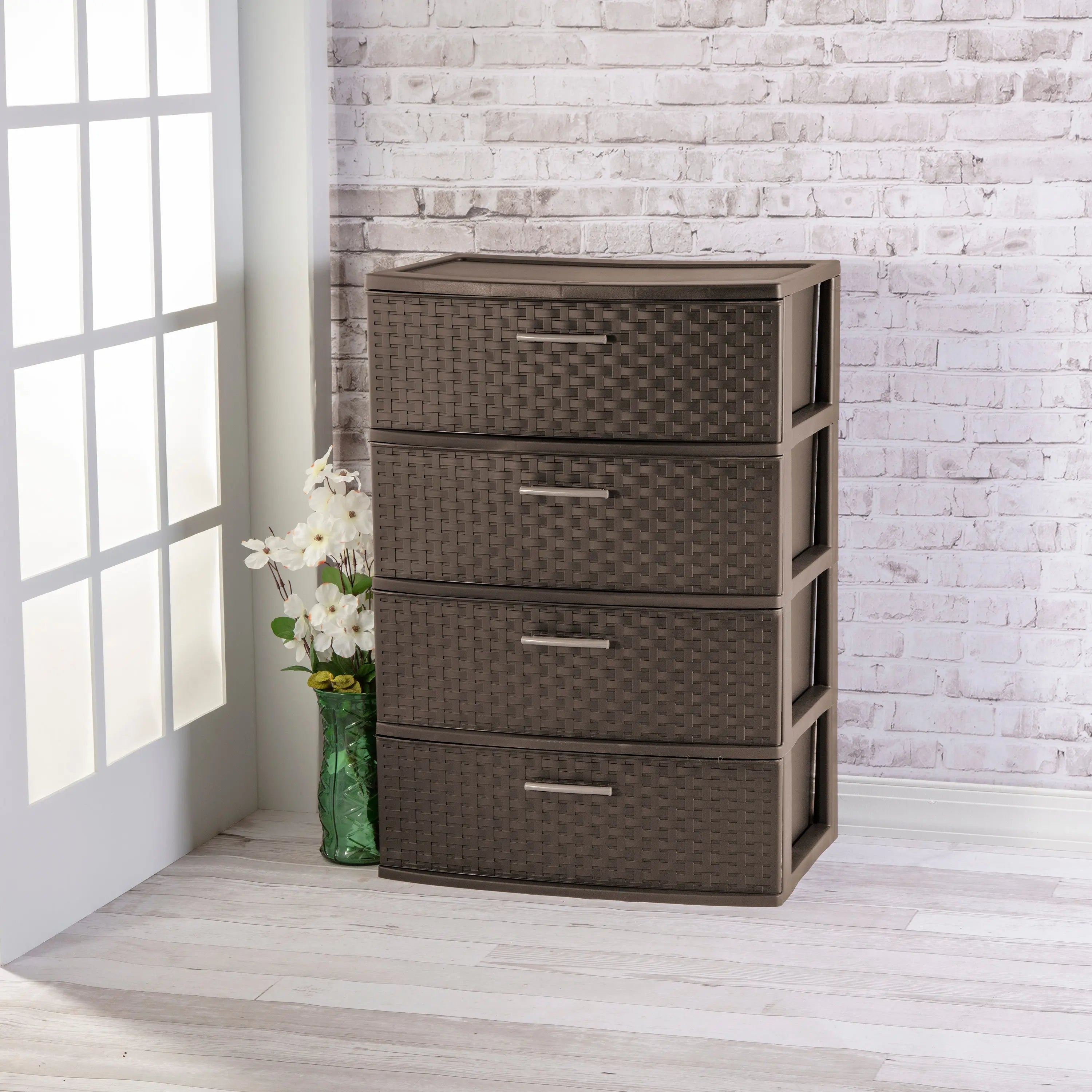 Sterilite 4 Drawer Wide Weave Tower Espresso Hand C Mart