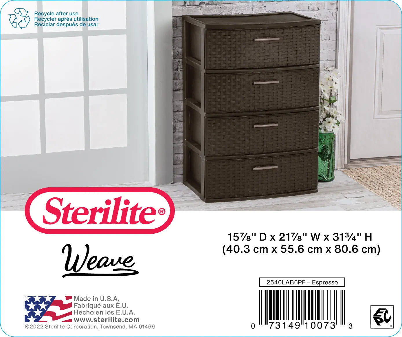 Sterilite 4 Drawer Wide Weave Tower Espresso Hand C Mart