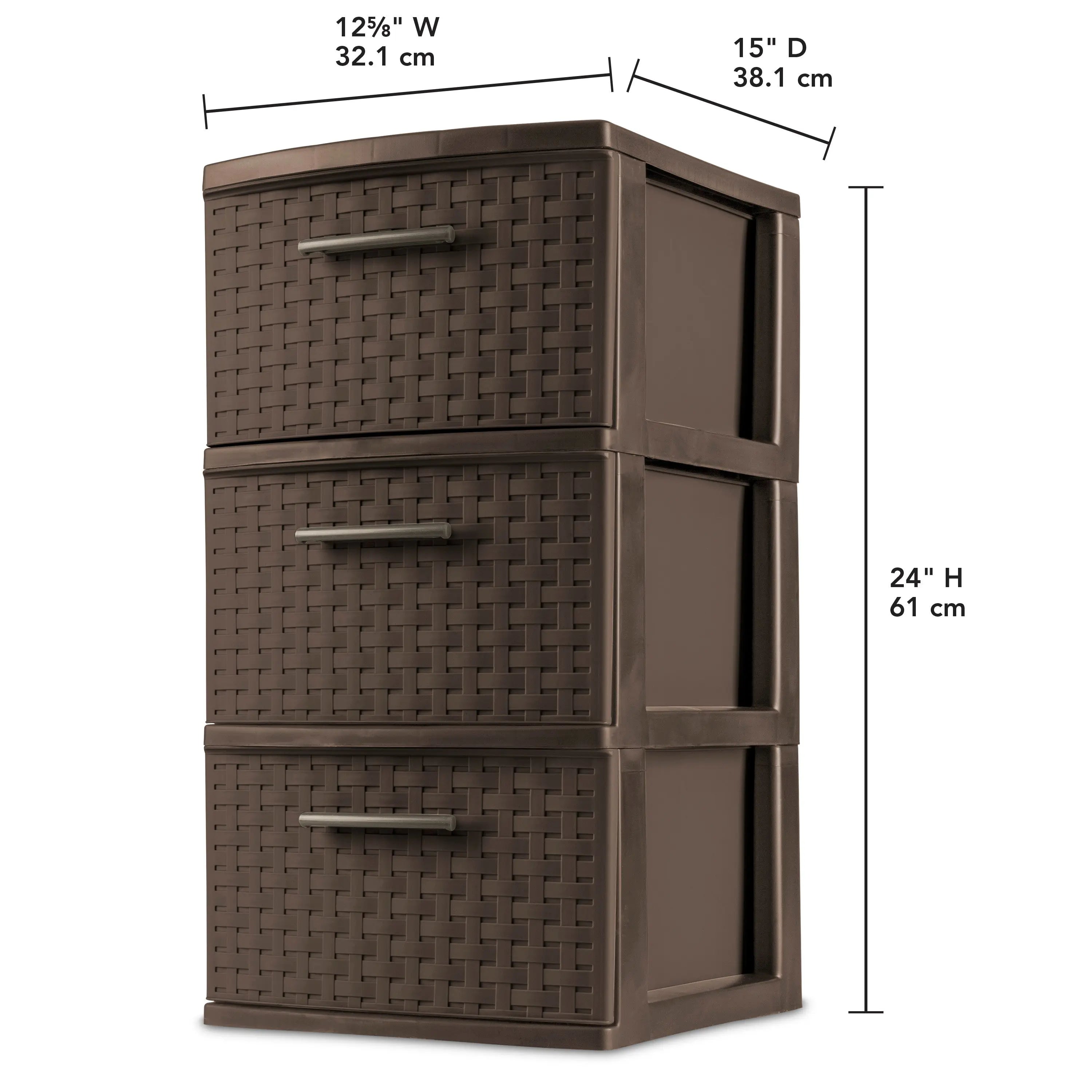 Sterilite 5.5 cu ft Brown Storage Unit 24 in. H X 12.625 in. W X 15 in. D Stackable Hand C Mart