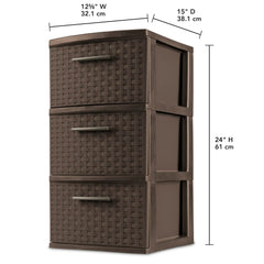 Sterilite 5.5 cu ft Brown Storage Unit 24 in. H X 12.625 in. W X 15 in. D Stackable Hand C Mart