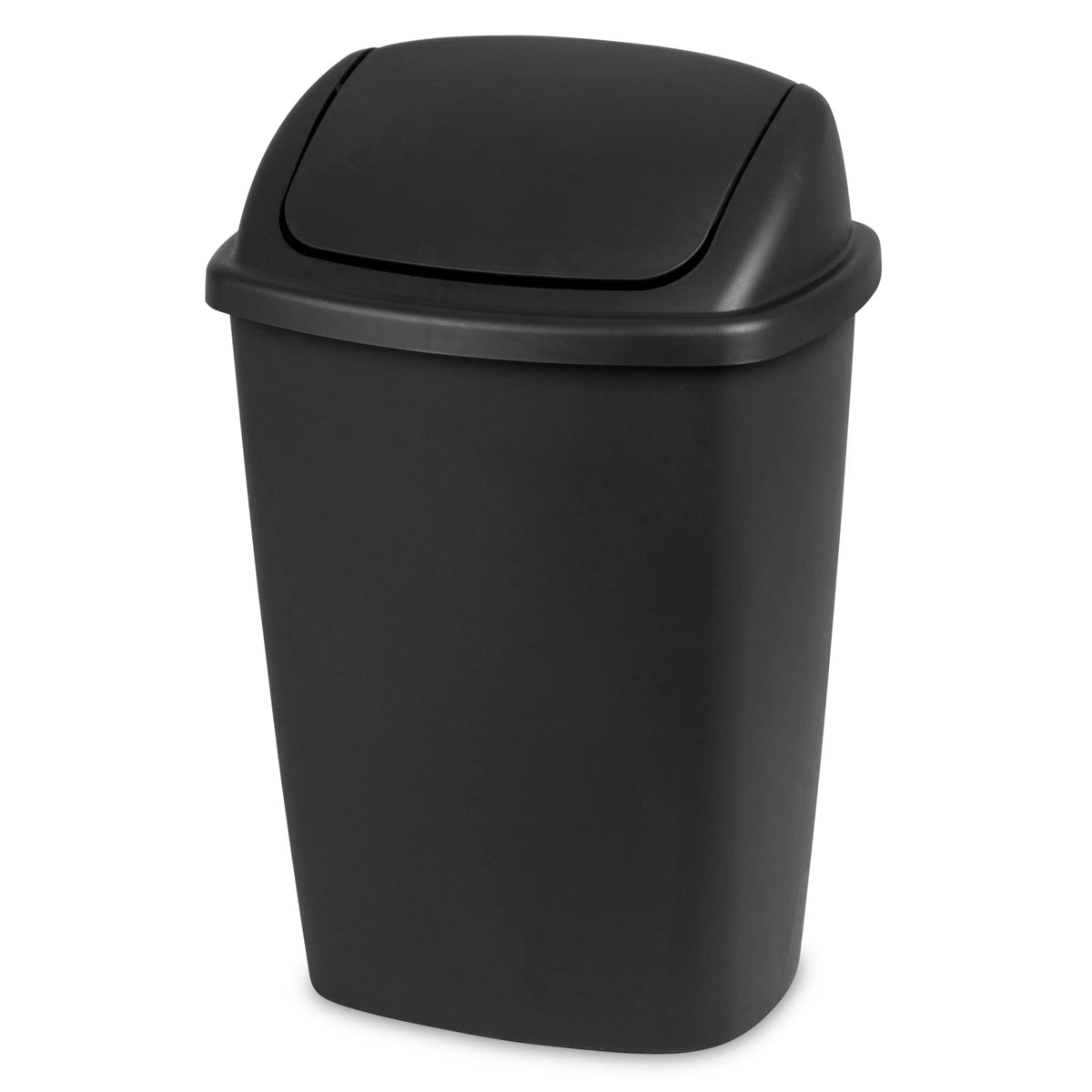 Sterilite 7.5 Gallon SwingTop Trash Can, Plastic, Kitchen, Black Trash Can Hand C Mart