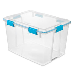 Sterilite 80-Quart Clear Plastic Stackable Storage Bin w/ Clear Gasket Latch Lid Hand C Mart