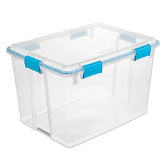 Sterilite 80-Quart Clear Plastic Stackable Storage Bin w/ Clear Gasket Latch Lid Hand C Mart