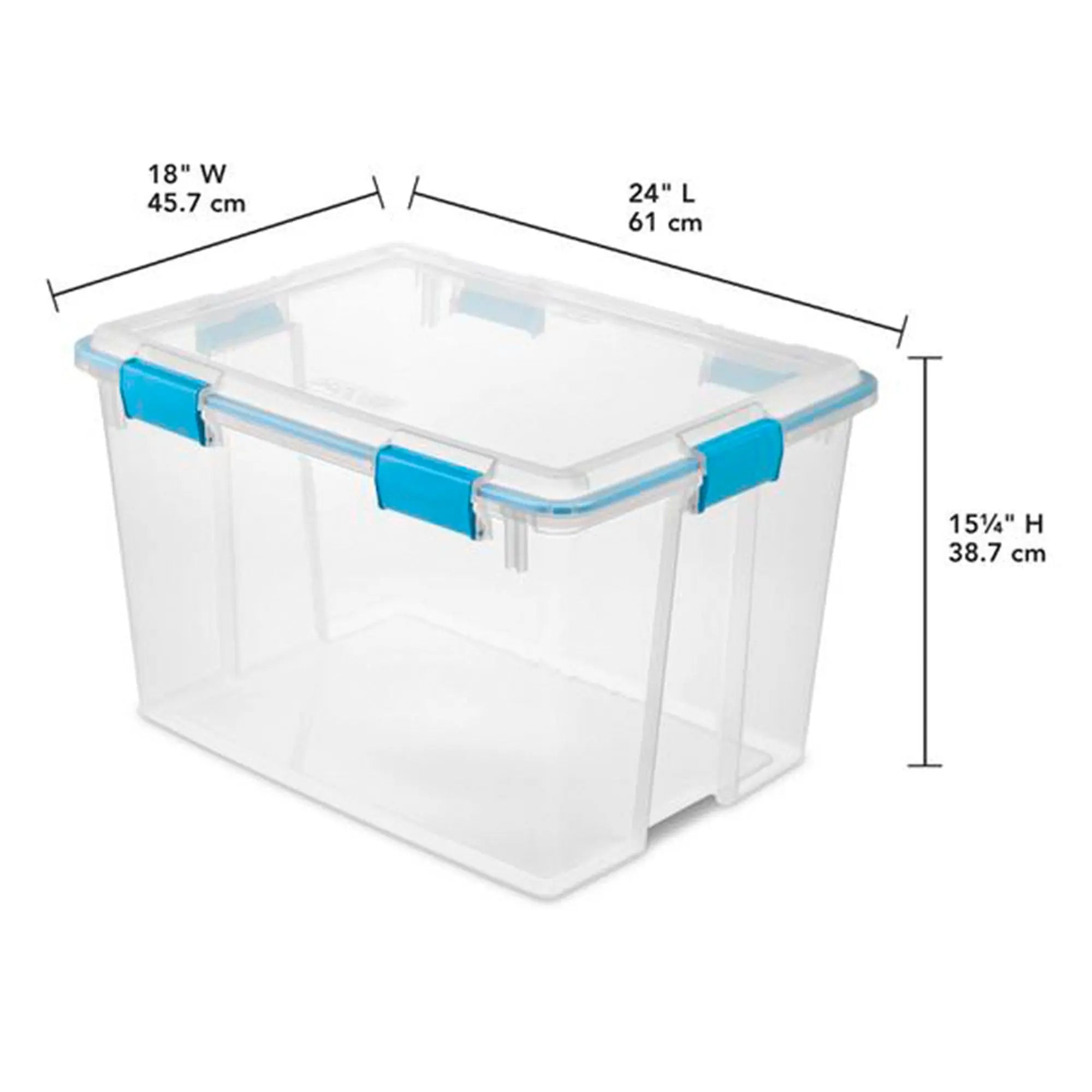 Sterilite 80-Quart Clear Plastic Stackable Storage Bin w/ Clear Gasket Latch Lid Hand C Mart