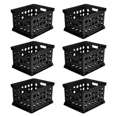 Sterilite File Crate, Plastic, Black, Set of 6 Hand C Mart