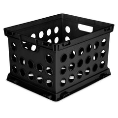 Sterilite File Crate, Plastic, Black, Set of 6 Hand C Mart