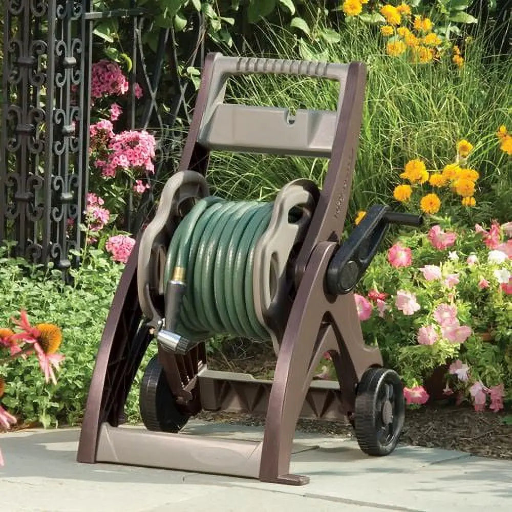 Suncast 175 ft. Hosemobile Hose Reel Cart, Mocha and Taupe Hand C Mart