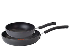 T-fal Ultimate Hard Anodized Nonstick Fry Pan Set, 2 Piece, 8 and 10 Inch, Pots and Pans, Black Hand C Mart