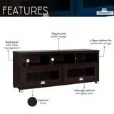 Techni Mobili 58" W Durbin TV Stand for TVs up to 75", Espresso Hand C Mart