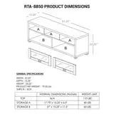 Techni Mobili 58" W Durbin TV Stand for TVs up to 75", Espresso Hand C Mart