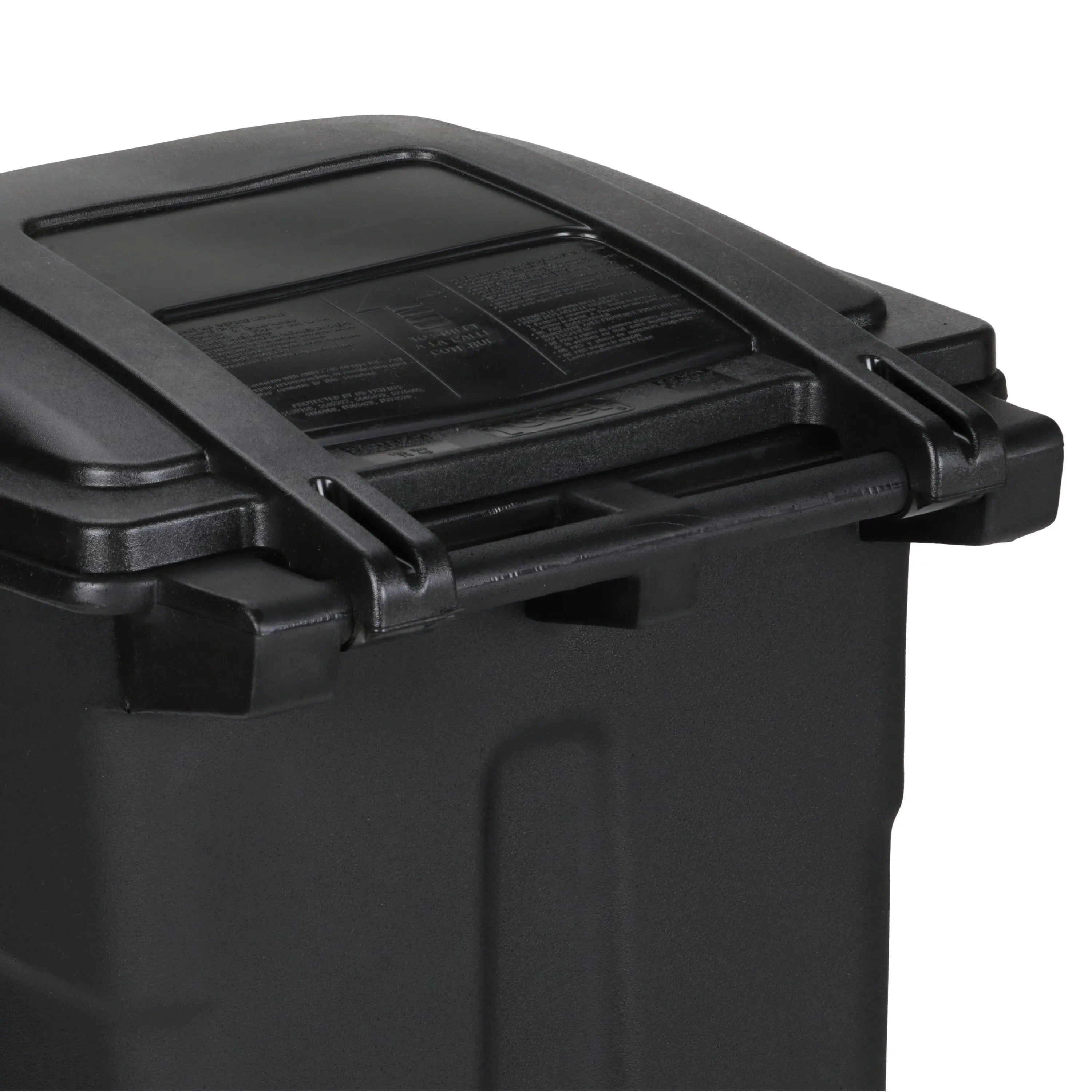 Toter 48-gallon black garbage can with wheels and lid Hand C Mart