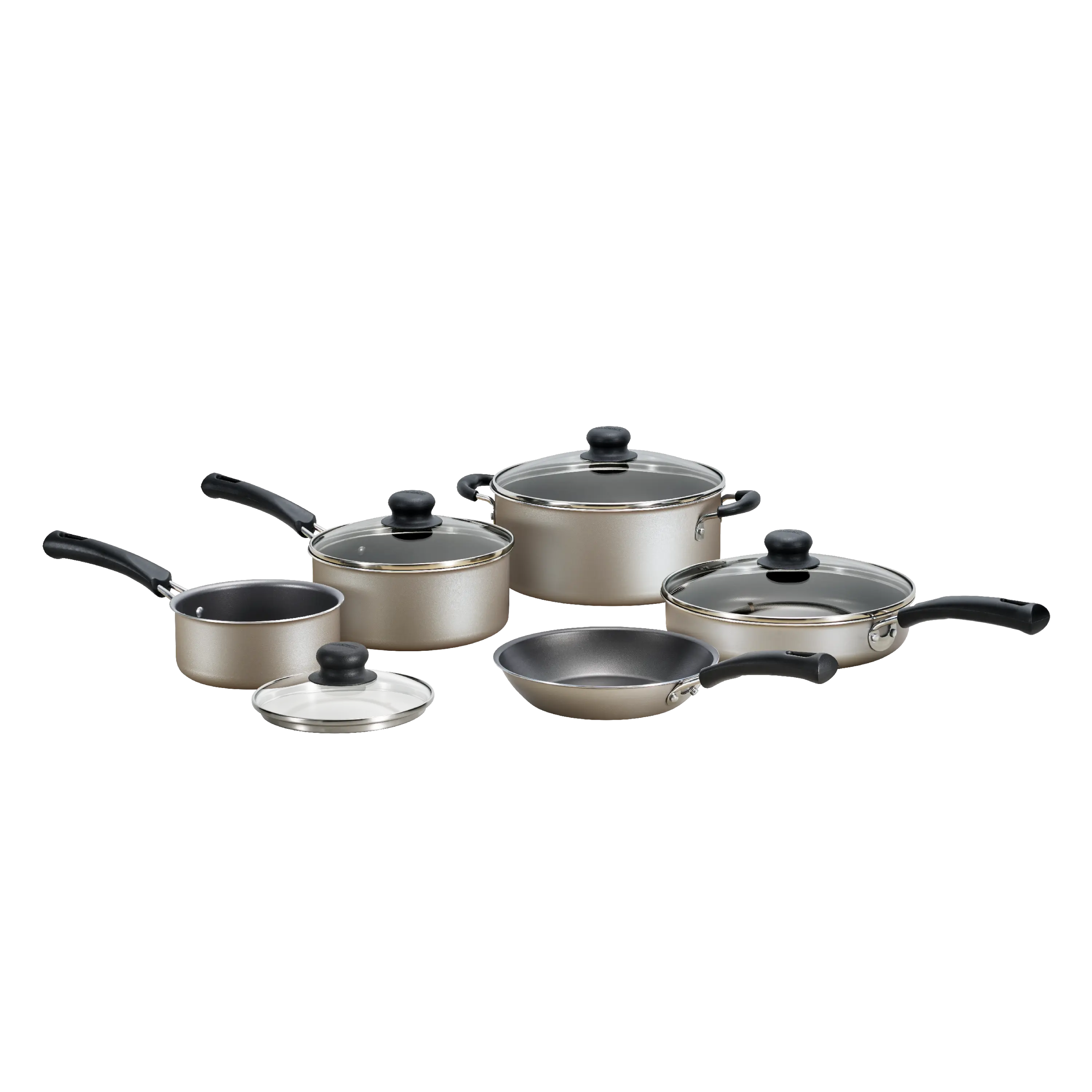 Tramontina 9-Piece Non-Stick Cookware Set, Champagne Hand C Mart