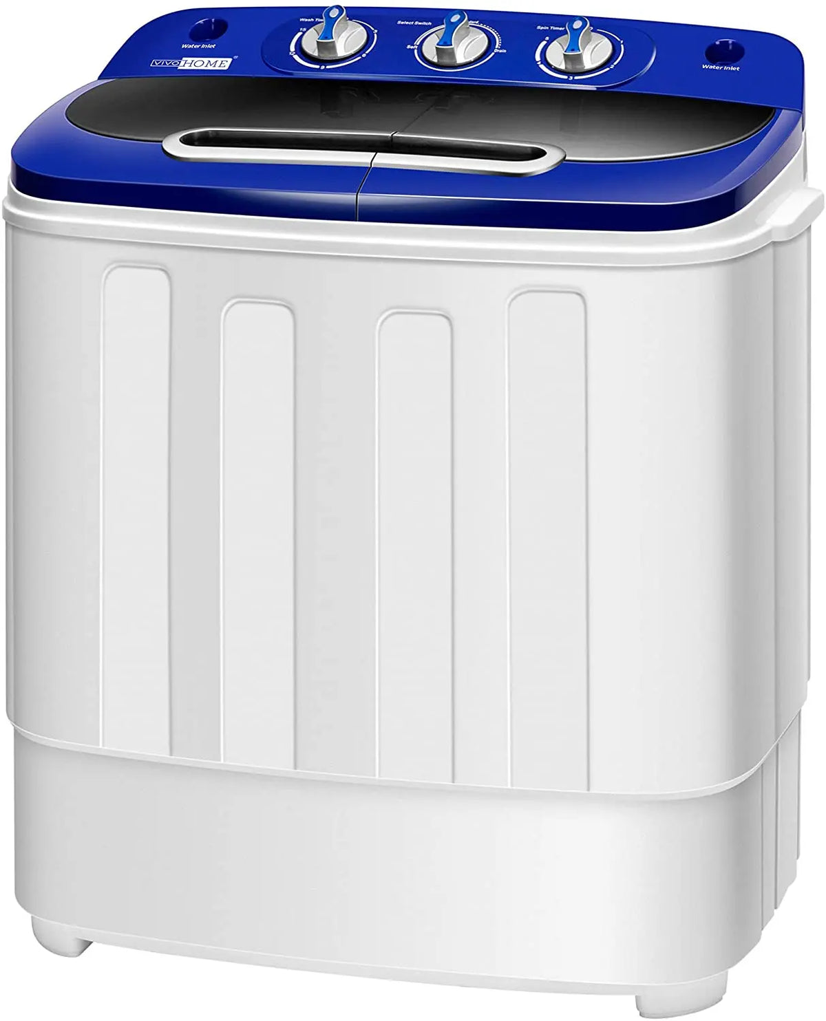 VIVOHOME Portable Washing Machine 13.5Lbs Twin Tub Mini Clothes Washer with Drain Hose, Blue & White Hand C Mart