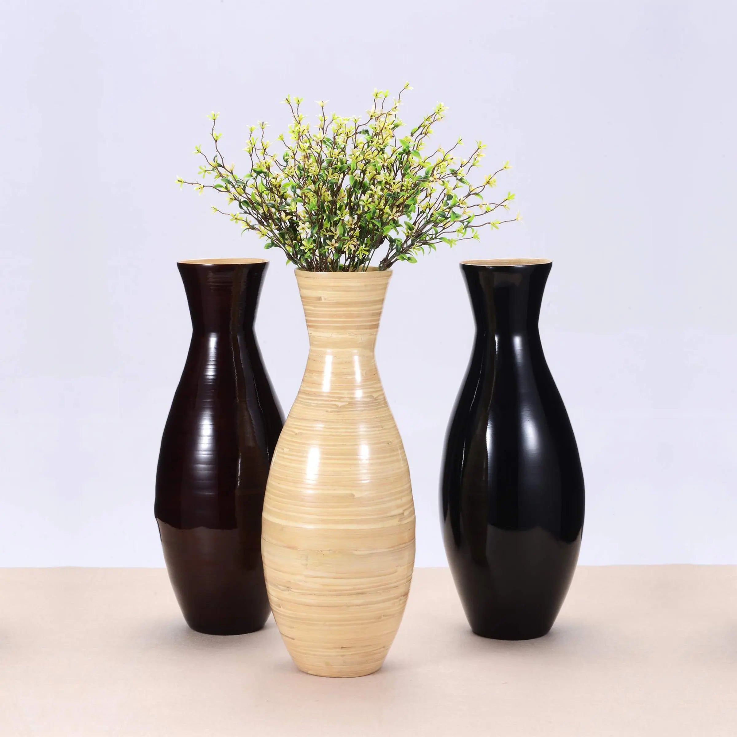 Villacera Handcrafted 20-Inch-Tall Sustainable Bamboo Floor Vase (Natural) Hand C Mart