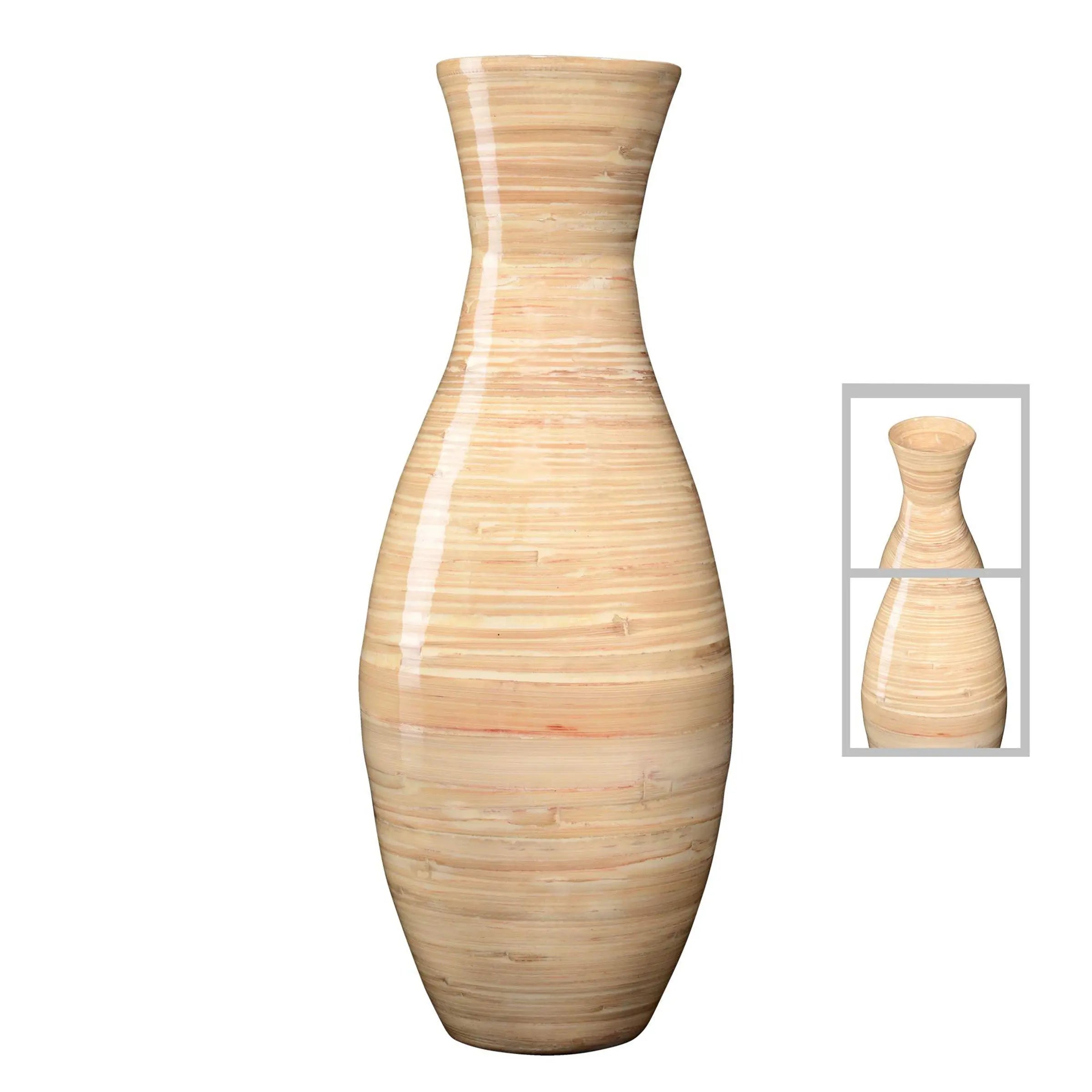 Villacera Handcrafted 20-Inch-Tall Sustainable Bamboo Floor Vase (Natural) Hand C Mart