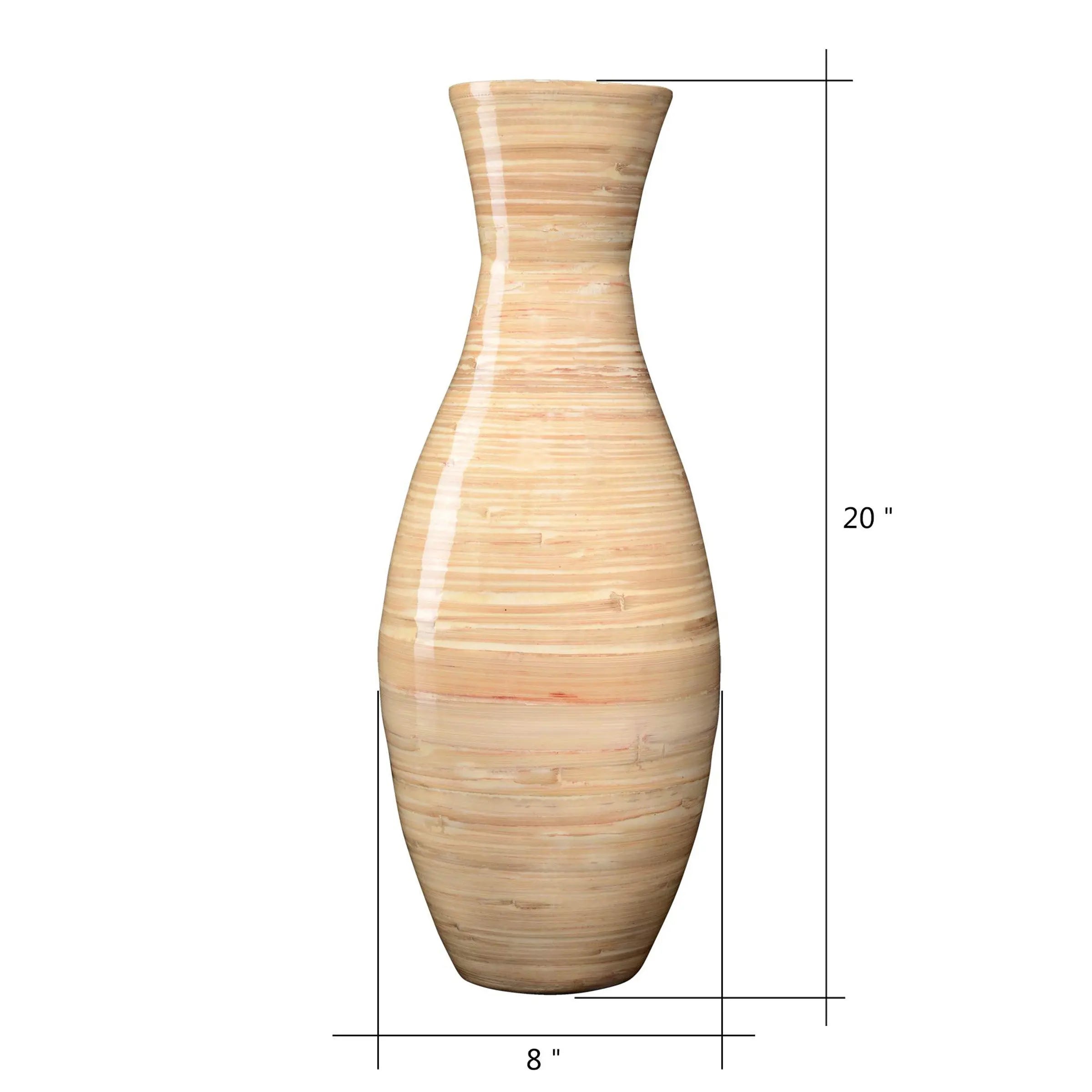 Villacera Handcrafted 20-Inch-Tall Sustainable Bamboo Floor Vase (Natural) Hand C Mart