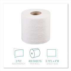 Windsoft Toilet Paper, Septic Safe, Individually Wrapped Rolls, 2-Ply, White, 400 Sheets/Roll, 24 Rolls/Carton Hand C Mart