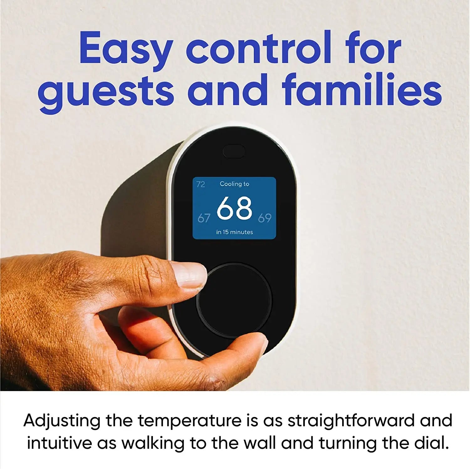 Wyze Smart Wifi Thermostat for Home with App Control, Black Hand C Mart