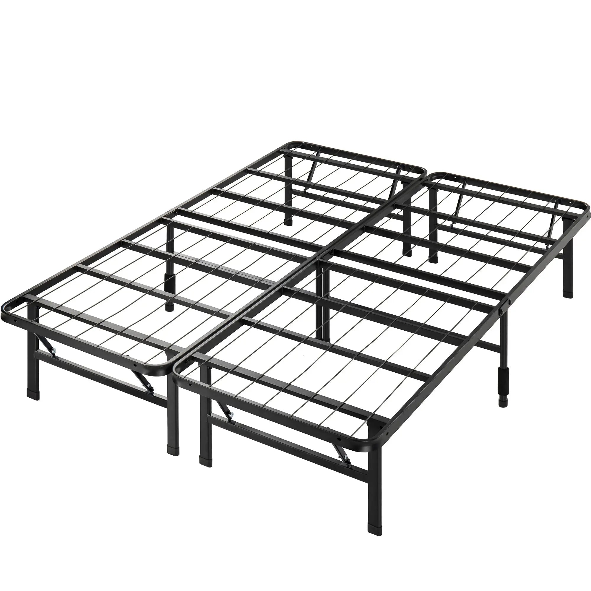 Zinus 14" Black Metal SmartBase® Tool-Free Assembly Mattress Foundation, Queen Hand C Mart