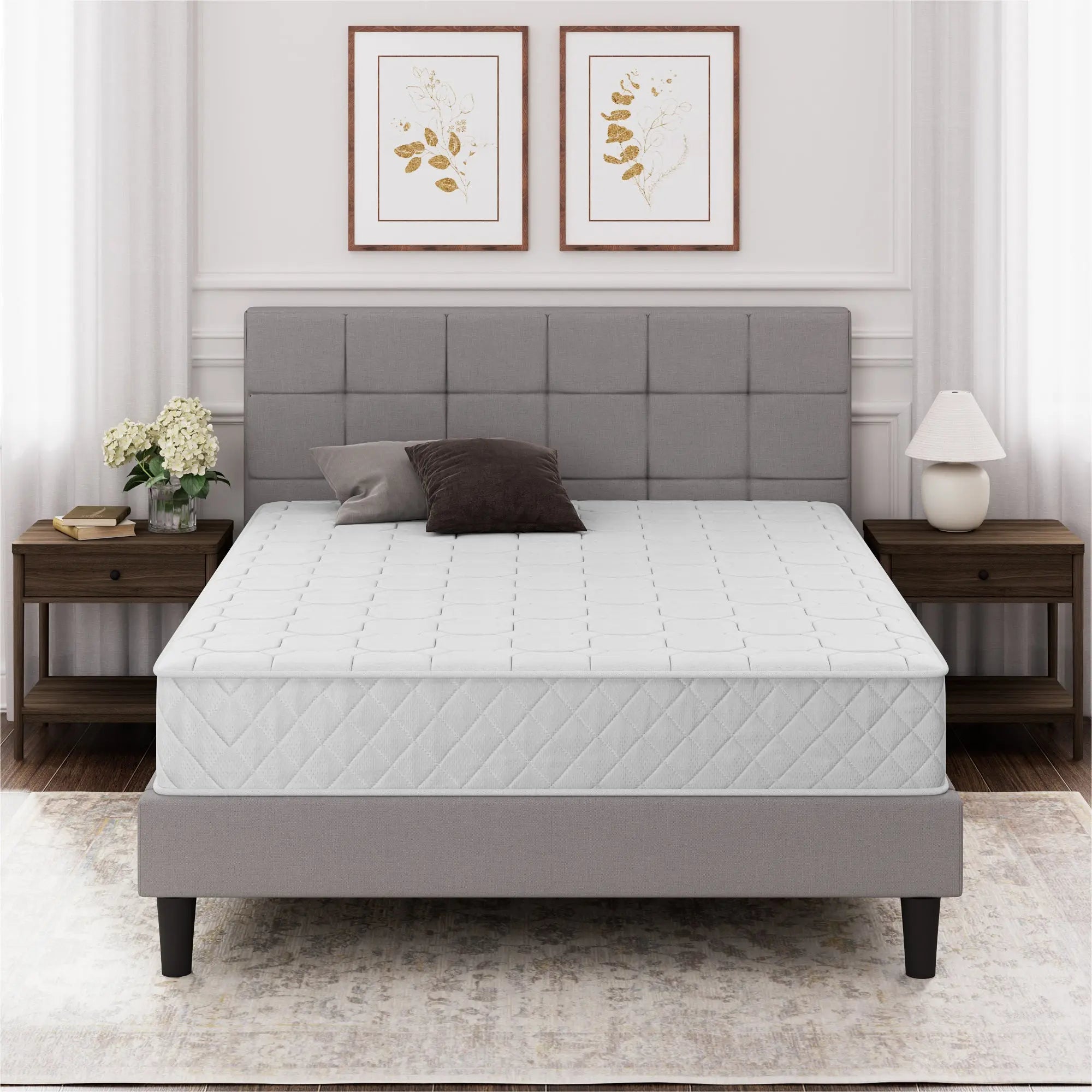 Zinus 8" Quilted Hybrid Mattress of Comfort Foam and Pocket Spring, Twin Hand C Mart