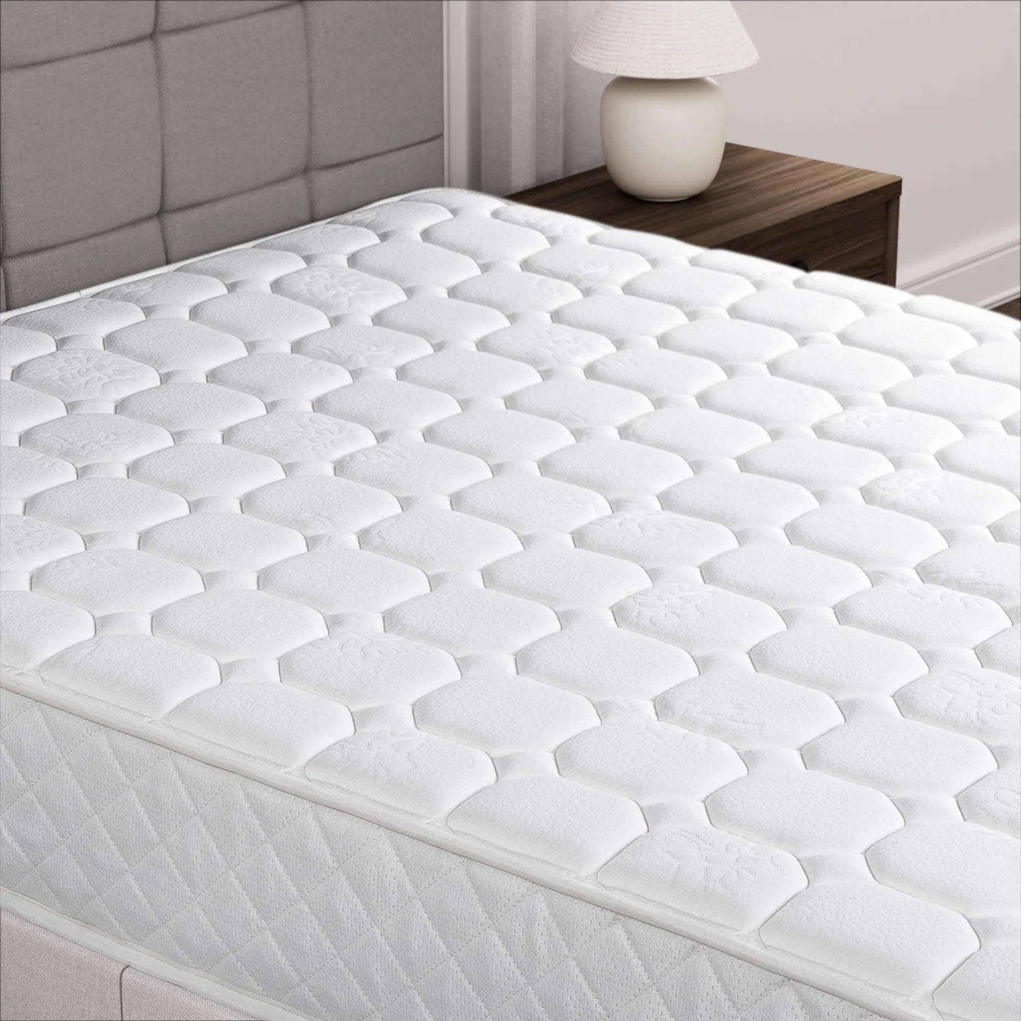 Zinus 8" Quilted Hybrid Mattress of Comfort Foam and Pocket Spring, Twin Hand C Mart