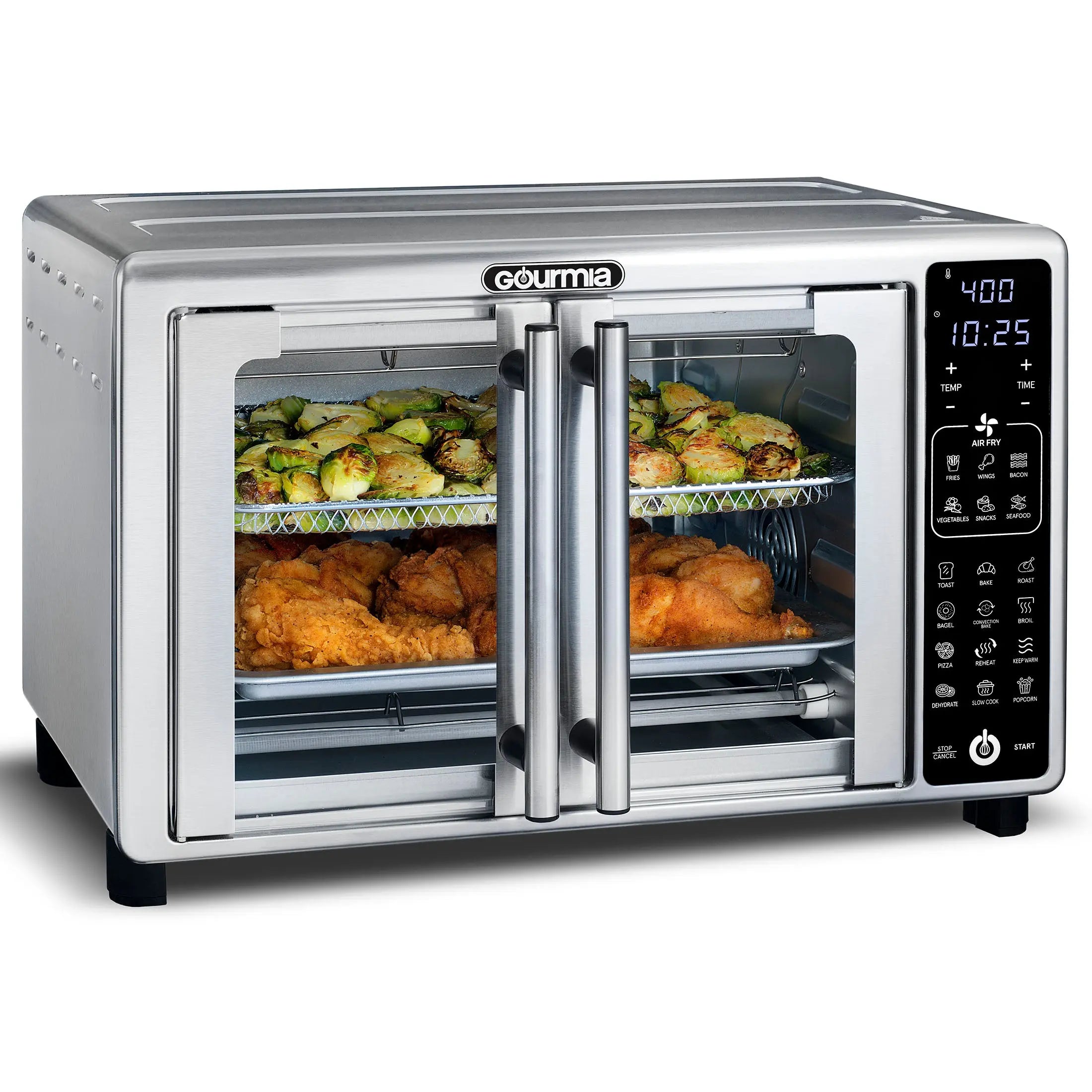 Close-Up of Digital Touchscreen with 19 One-Touch Cooking Presets
