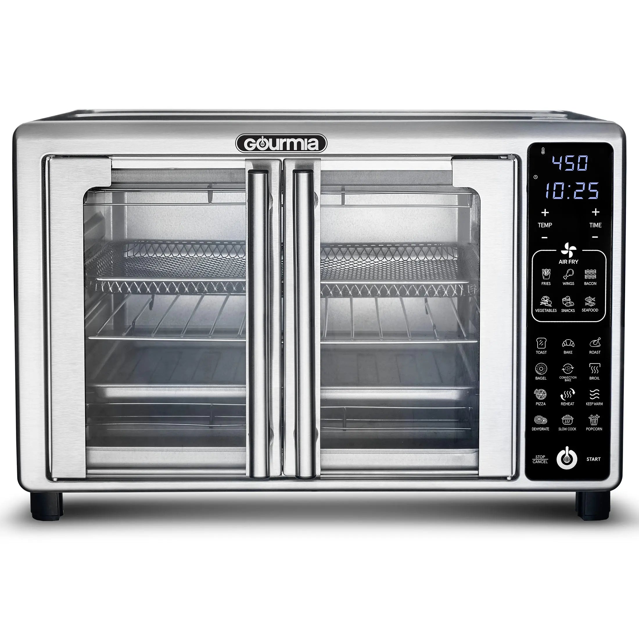 Easy-to-Open French Doors of Gourmia 6-Slice Air Fryer Toaster Oven
